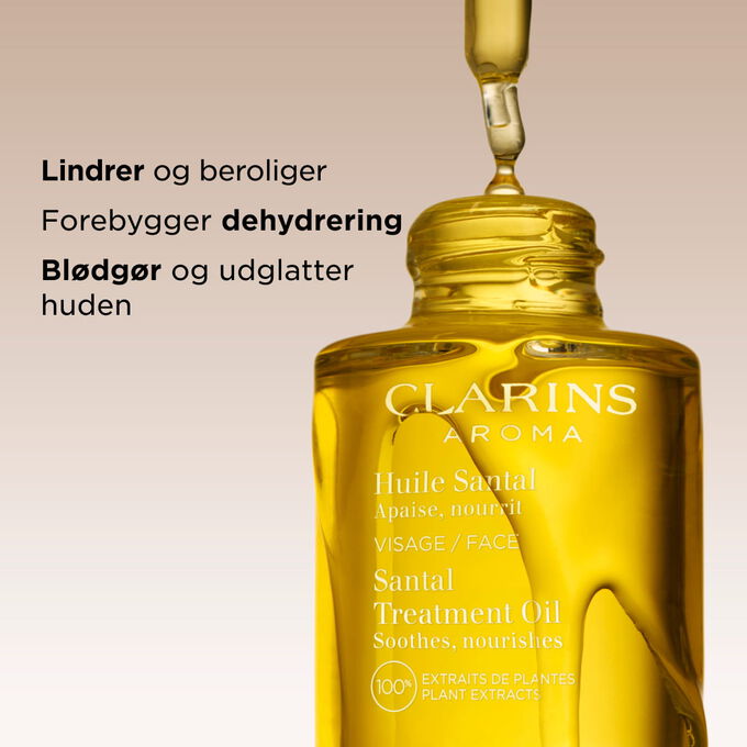 Denne santal face treatment oil lindrer og beroliger t&oslash;r hud, forebygger udt&oslash;rring og efterlader den meget bl&oslash;d og glat.