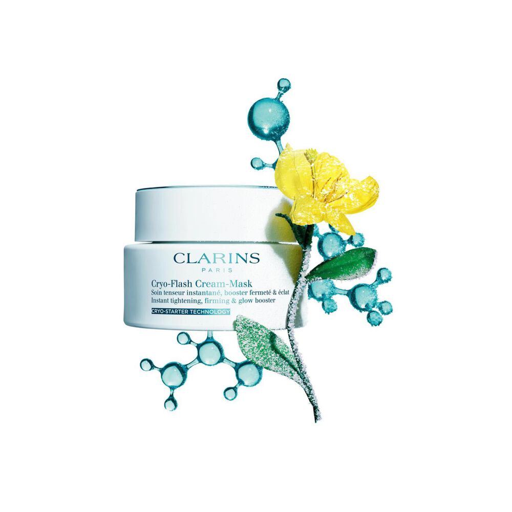 Cryo-Flash Mask packshot med ingredienser