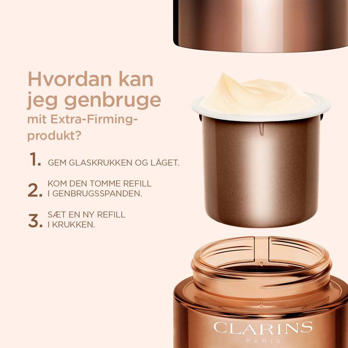Illustration to explain how to recycle your Extra-Firming night care product with the different steps to follow