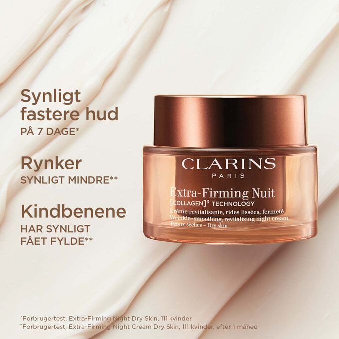 Packshot of the Extra Firming Night Cream for dry skin to illustrate its visible cheek plumping and skin firming effects