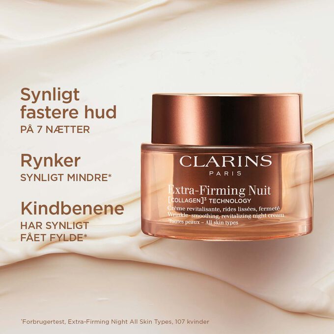 Packshot of the Extra Firming Night Cream to illustrate the cheek plumping, face contour defining, and nasolabial fold effect.