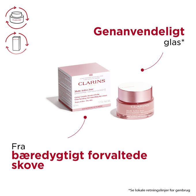 Multi-Active day cream Dry pack fra bæredygtigt forvaltede skove