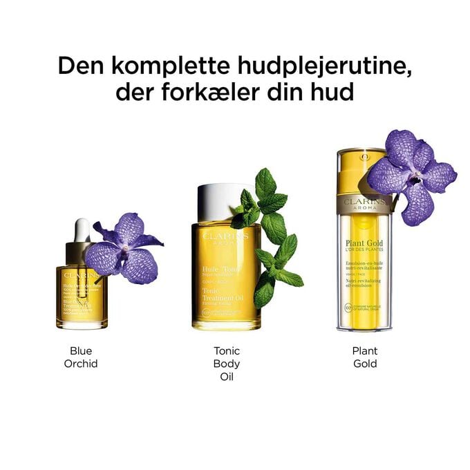 Blue Orchid Treatment Oil rutine, der fork&aelig;ler huden, med Tonic Body Oil og Plant Gold