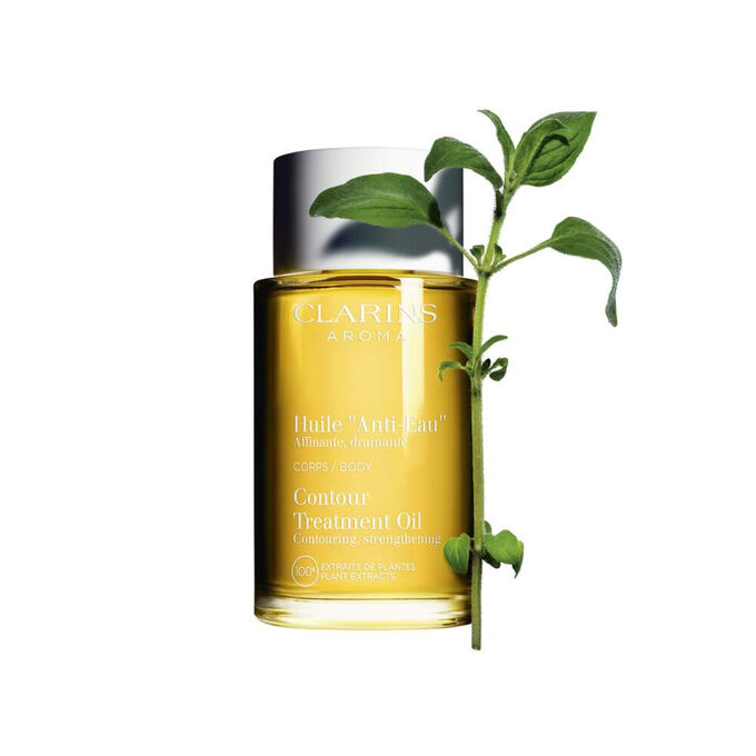 Contour Body Treatment Oil packshot med ingredienser